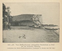 Preil, Kreis Memel Preil, Vom Hochwasser unterspültes Fischerhaus Kurische Nehrung, Fischerei