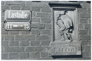 Königsberg (Pr.), Stadtkreis Königsberg Königsberg (Pr.), Lastadie, Speichermarke  Tyll Eulenspiegel  Königsberg, Speicherviertel am Hundegatt (Lastadie)