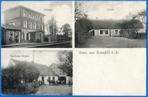 Gutenfeld, Kreis Samland Gutenfeld, Bahnhof, Schule, Gasthaus Krause Гутенфельд, вокзал, школа, трактир Краузе