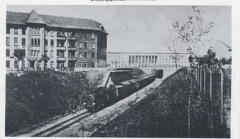 Königsberg (Pr.), Stadtkreis Königsberg Königsberg, Nordbahnhof, Südseite mit der Eisenbahnstrecke zum Bahnhof Holländerbaum - Hauptbahnhof und Pillau Кёнигсберг, Северный вокзал, южная сторона с железной дорогой к вокзалу Холлендербаум — главный вокзал и Пиллау