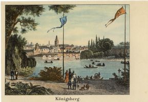 Königsberg (Pr.), Stadtkreis Königsberg Königsberg (Pr.), Schloßteich mit Schloßbrücke um 1827 Кёнигсберг (Пр.), Замковый пруд с Замковым мостом около 1827 года