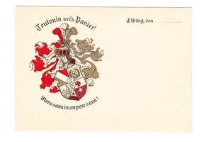 Elbing, Stadt, Stadtkreis Elbing Elbing, Karte der Wehrschaft Teutonia an der Hochschule für Lehrerbildung 