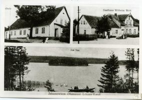 Jakunen, Kreis Angerburg Jakunowken, Schule, Gasthaus Wilhelm Welt, Am See 