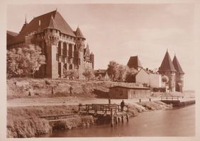 Marienburg, Westpr., Kreis Marienburg Marienburg i. Westpr., Die Marienburg von der Nogatseite XVIII Мариенбург, Зап. Пруссия, замок Мариенбург со стороны Ногата, XVIII