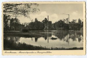 Gumbinnen, Stadt, Kreis Gumbinnen Friedrich-Wilhelm-Straße Gumbinnen, Romintenpartie und Prangsmühlen Гумбиннен, вид на Роминте и мельницы Пранга