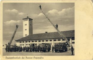 Metgethen, Ort und Bahnstation, Stadtkreis Königsberg Metgethen, Feuerwehrschule der Provinz Ostpreußen 