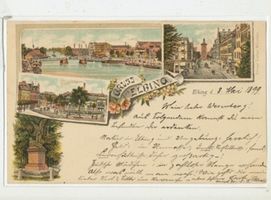 Elbing, Stadt, Stadtkreis Elbing Elbing, 3 Ansichten und Denkmal Эльбинг, 3 вида и памятник