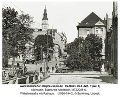 Allenstein, Stadtkreis Allenstein Wilhelmstraße  Allenstein, Neues Rathaus