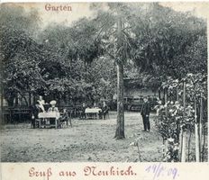 Neukirch, Ort, Kreis Elchniederung Neukirch, Hotel Deutsches Haus, Garten Нойкирх, отель «Немецкий дом», сад
