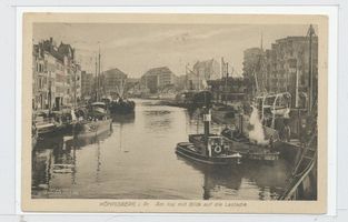 Königsberg (Pr.), Stadtkreis Königsberg Kai Königsberg, Hundegatt, links die Straße  Kai , rechts das Speicherviertel  Lastadie  II Кёнигсберг, Хундегатт, слева улица «Кай», справа амбарный квартал «Ластадия», II