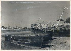 Gilge, Kreis Labiau Gilge, Ortsansicht, Fischerboote Гильге, вид посёлка, рыбацкие лодки