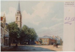 Gumbinnen, Stadt, Kreis Gumbinnen Gumbinnen, Platz mit Luth. Kirche 