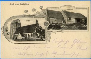 Krekollen, Kreis Heilsberg Krekollen, Kirche und Gasthaus 