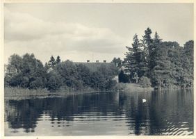 Liebemühl, Kreis Osterode Liebemühl, Mühlenteich mit Forstamt 