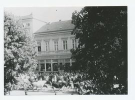 Tilsit, Stadt, Stadtkreis Tilsit Tilsit, Kolonialtagung am 22.05.1932, Ochsengespann am Hohen Tor Tilsit, Veranstaltungen, Feste