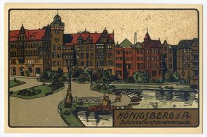 Königsberg (Pr.), Stadtkreis Königsberg Königsberg (Pr.), Schloßteichpromenade - Lithographie Königsberg, Schloßteich