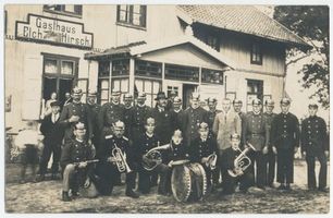 Dünen (Kr. Elchniederung), Kreis Elchniederung Dünen Kr. Elchniederung, Gasthaus  Elchhirsch , Freiwillige Feuerwehr 