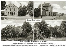 Sonnenborn, Ort mit Bahnstation, Kreis Mohrungen 