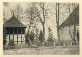 Norkitten, Kreis Insterburg Norkitten, Kirche mit Fachwerkglockenhaus Норкиттен, церковь с фахверковой звонницей