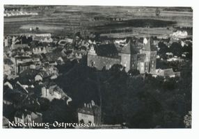 Neidenburg, Stadt, Kreis Neidenburg Neidenburg, Schloß von Südosten, Luftbild Neidenburg, Luftbilder