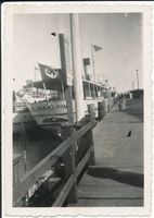 Kahlberg-Liep, Ort, Kreis Elbing Kahlberg-Liep, Das Schiff  Flora Elbing  an der Pier 