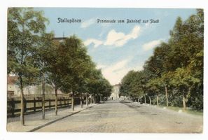 Ebenrode, Stadt, Kreis Ebenrode Ebenrode fr. Stallupönen, Promenade vom Bahnhof zur Stadt 