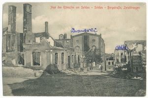 , Soldau, Bergstraße, Zerstörungen Erster Weltkrieg
