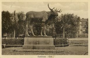 Gumbinnen, Stadt, Kreis Gumbinnen Gumbinnen, Elchstandbild XIV Гумбиннен, статуя лося, XIV
