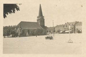 Schloßberg, Kreisstadt, Kreis Schloßberg Pillkallen Kr. Schlossberg, Marktplatz mit Kirche II 