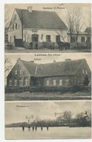 Lauken Kr. Lötzen, Kreis Lötzen Lawken, Gasthaus, Schule, Dorfansicht Лаукен, трактир, школа, вид деревни