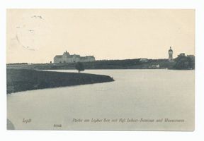 Lyck, Stadt, Kreis Lyck Lyck, Partie am Lyck-See mit Kgl. Lehrer-Seminar und Wasserturm 