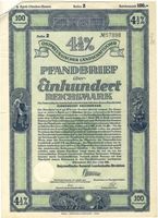 Pfandbrief über 100 Reichsmark Закладной лист на 100 рейхсмарок