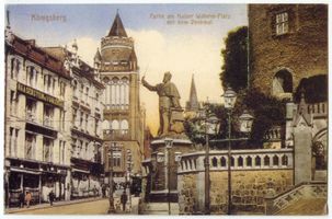 Königsberg (Pr.), Stadtkreis Königsberg Königsberg, Kaiser-Wilhelm-Platz mit Kaiser Wilhelm Denkmal II Königsberg, Stadtteil Altstadt (Umgebung des Schlosses)