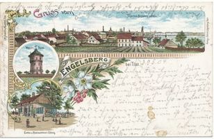 Tilsit, Stadt, Stadtkreis Tilsit  Tilsit, Blick vom Engelsberg auf die Stadt, Wasserturm, Gartenrestaurant Tilsit, Engelsberg