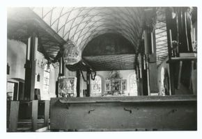 Fließdorf, Kreis Lyck Fließdorf ehem. Neu Jucha, Kirche, Blick zum Altar Флисдорф, бывшая Ной-Юха, церковь, вид на алтарь