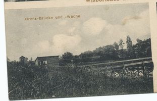 Grenzhöhe, Kreis Schloßberg Wisborienen nach dem Russeneinfall, Grenz-brücke u -Wache 