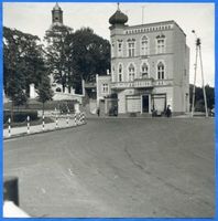 Angerburg Kr. Angerburg, Stadt, Kreis Angerburg Angerburg, Ev. Kirche und ehem. Buchhandlung Ангербург, евангелическая церковь и бывший книжный магазин