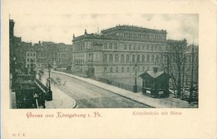 Königsberg (Pr.), Stadtkreis Königsberg Königsberg (Pr.), Köttelbrücke mit Börse Königsberg, Stadtteil Kneiphof