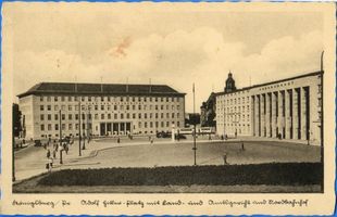 Königsberg (Pr.), Stadtkreis Königsberg Adolf-Hitler-Platz Königsberg (Pr.), Adolf-Hitler-Platz mit Land- und Amtsgericht und Nordbahnhof Königsberg, Hansaplatz und Umgebung