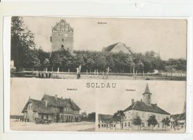 Soldau, Kreis Neidenburg Soldau, Schloss, Bahnhof, Rathaus 