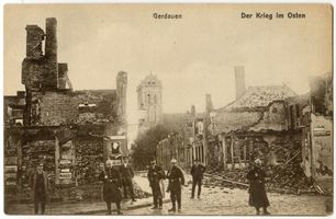Gerdauen, Stadt und Bahnstation, Kreis Gerdauen Gerdauen, Zerstörungen VI Gerdauen, 1. Weltkrieg