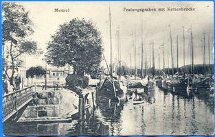 Memel, Stadt, Stadtkreis Memel Memel, Festungsgraben mit Kettenbrücke Мемель, крепостной ров с Цепным мостом