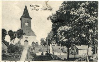 Schmauch, Kreis Preußisch Holland Schmauch, Kirche und Kriegerdenkmal Смаух, церковь и памятник воинам
