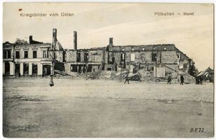 Schloßberg, Kreisstadt, Kreis Schloßberg Pillkallen Kr. Schlossberg, Zerstörter Markt Erster Weltkrieg