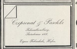 Königsberg (Pr.), Stadtkreis Königsberg Steindamm 146 Königsberg (Pr.), Steindamm, Fahrradhandlung und Fahrschule, Czepronat & Paschke Königsberg, Anzeigen