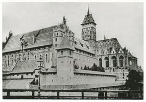 Marienburg, Westpr., Kreis Marienburg Marienburg, Hochschloss und Schlosskirche von  Südosten XVIII Мариенбург, Верхний замок и замковая церковь с юго-востока, XVIII