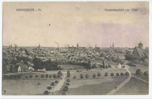 Königsberg (Pr.), Stadtkreis Königsberg Königsberg, Gesamtansicht - Lithographie Königsberg, Schloß