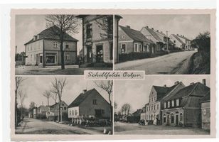 Schillfelde, Kreis Schloßberg Schillfelde, Hotel Otto Ragozat, Dorfstraße, Geschäftshaus 