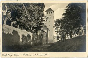 Ortelsburg, Stadt, Kreis Ortelsburg Ortelsburg, Rathaus mit Burgwall 