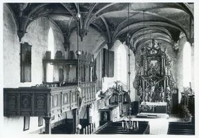 Bladiau, Kreis Heiligenbeil Bladiau, Ordenskirche, Innenansicht II Бладиау, орденская церковь, вид интерьера, II